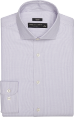 Slim Fit Herringbone Spread Collar Dress Shirt