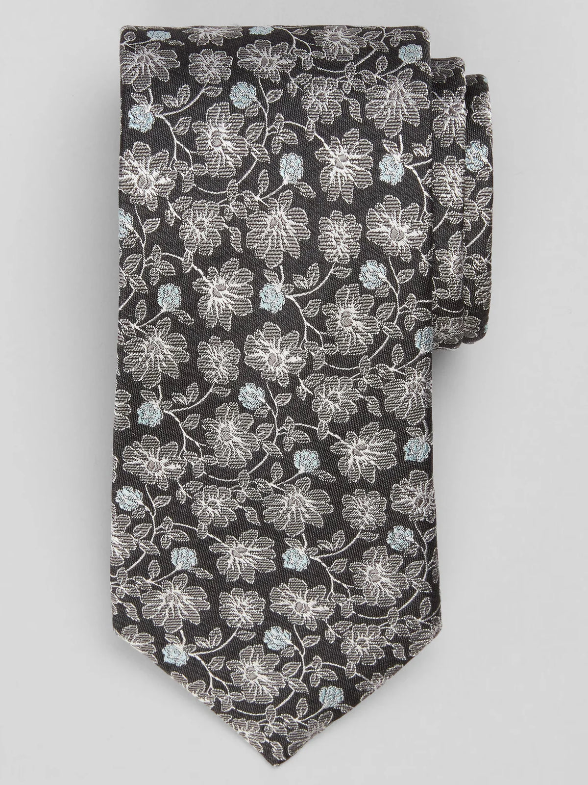 Two-Tone Floral Silk Tie