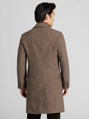 Double-Breasted Houndstooth Topcoat