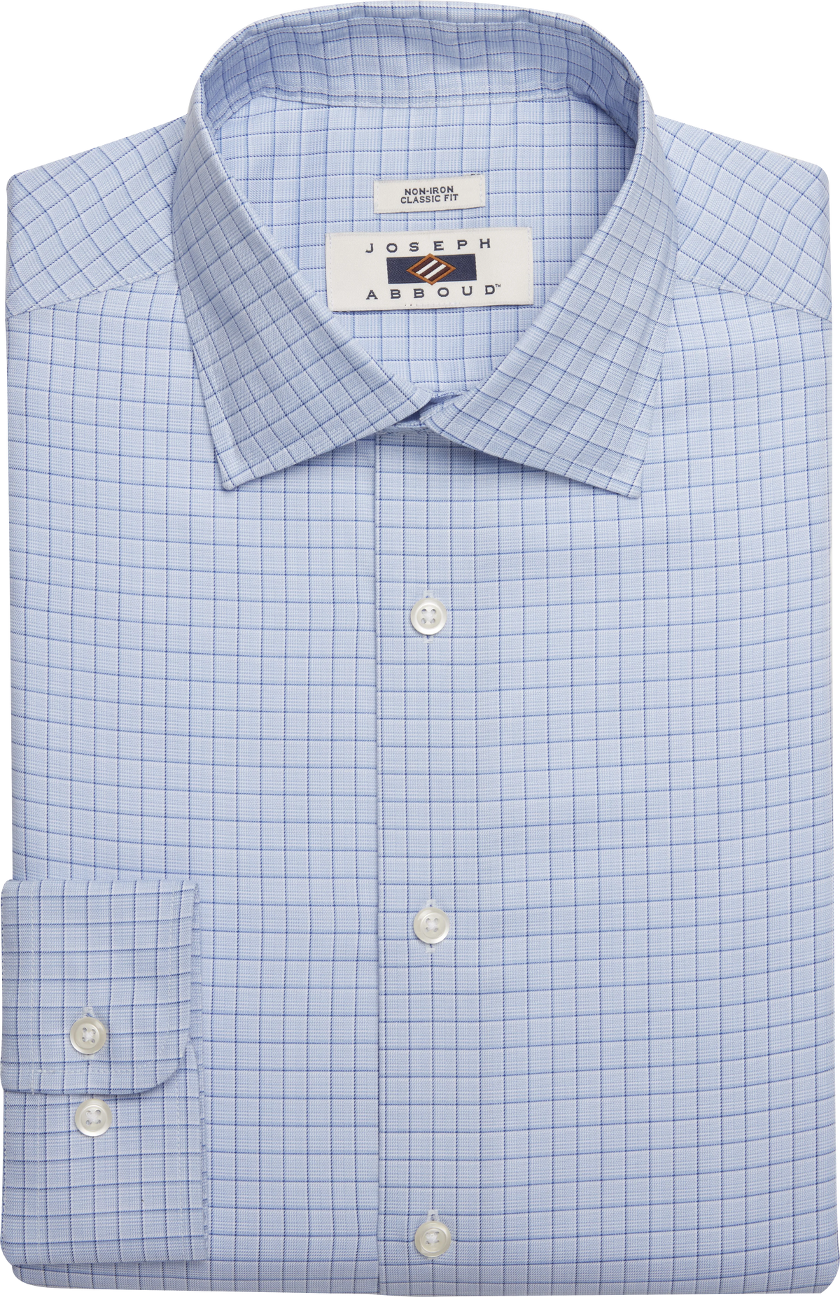 Classic Fit Grid Spread Collar Dress Shirt
