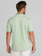 Modern Fit Jacquard Knit Johnny Collar Polo