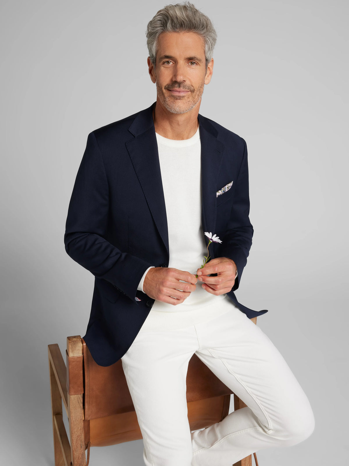 American Bespoke Modern Fit Wool Half Lined Suit Jacket