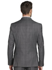 Slim Fit Wool Blend Windowpane Suit Jacket