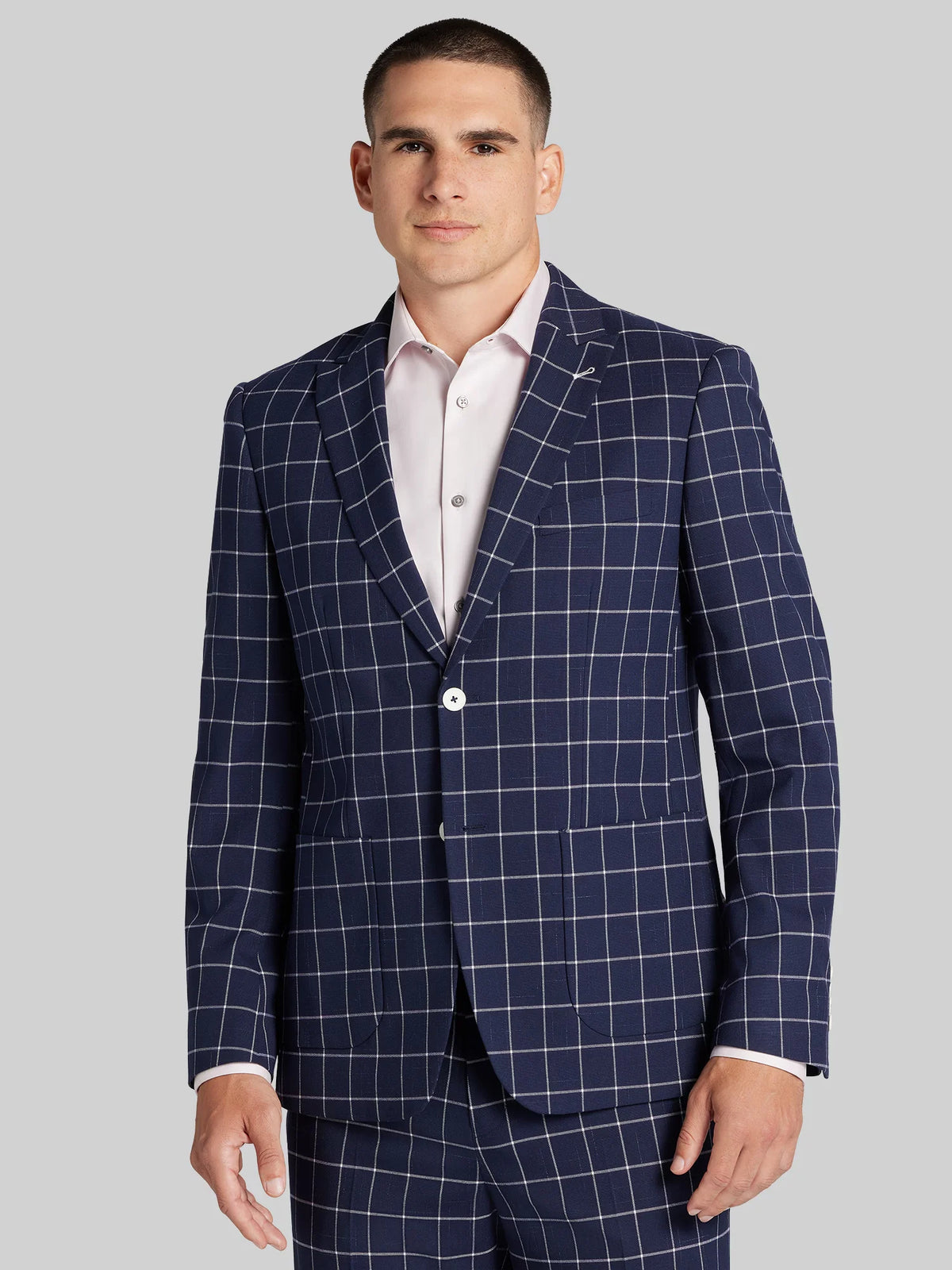 Modern Fit Windowpane Suit