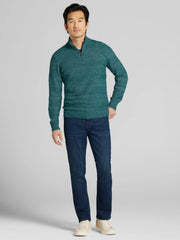 Textural Stripe Quarter Zip Sweater