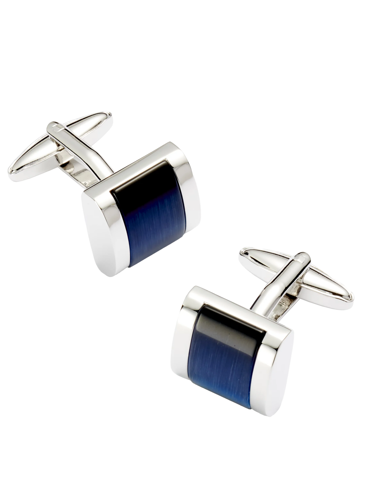 Square Blue Glass Cufflinks