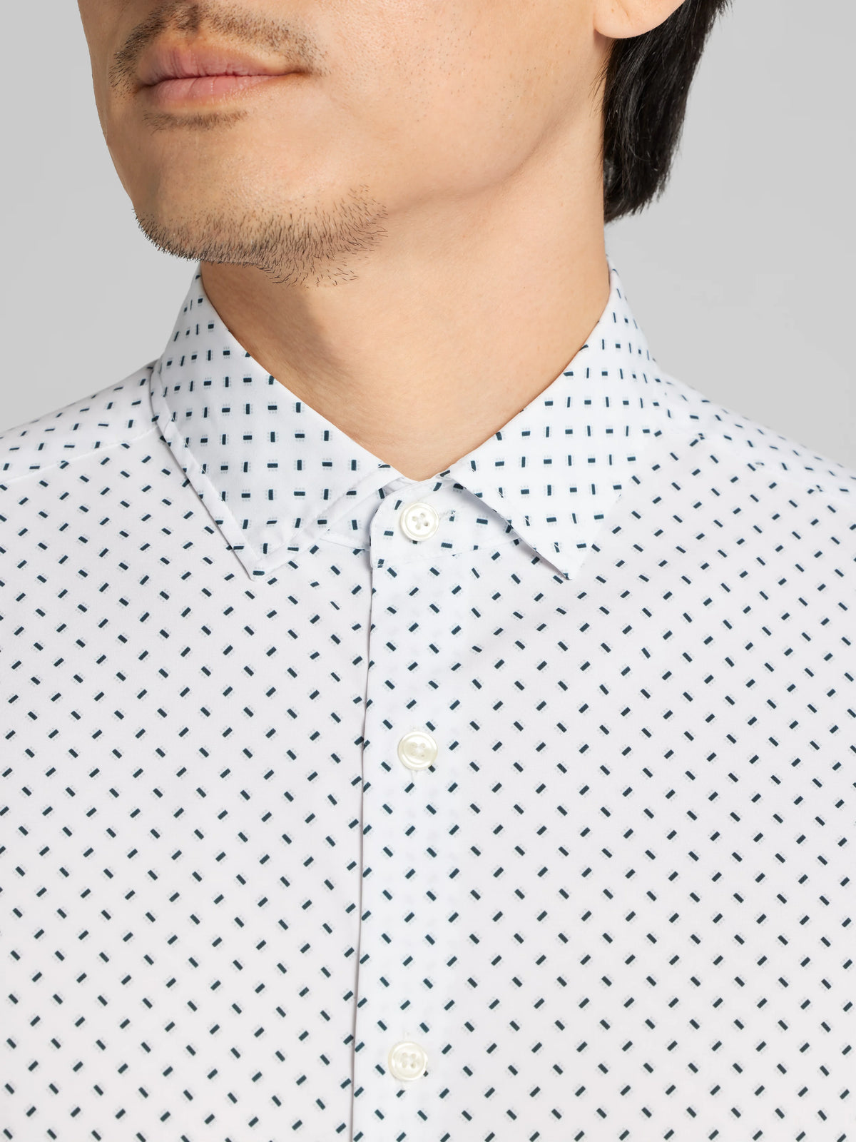 Slim Fit 4-Way Stretch Button Up Shirt
