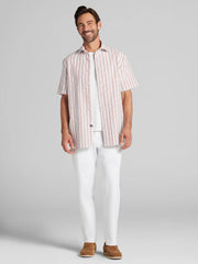 Classic Fit Cotton Blend Short Sleeve Button Up Shirt