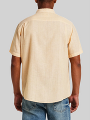 Regular Fit Dobby Stripe Woven Short Sleeve Shirt