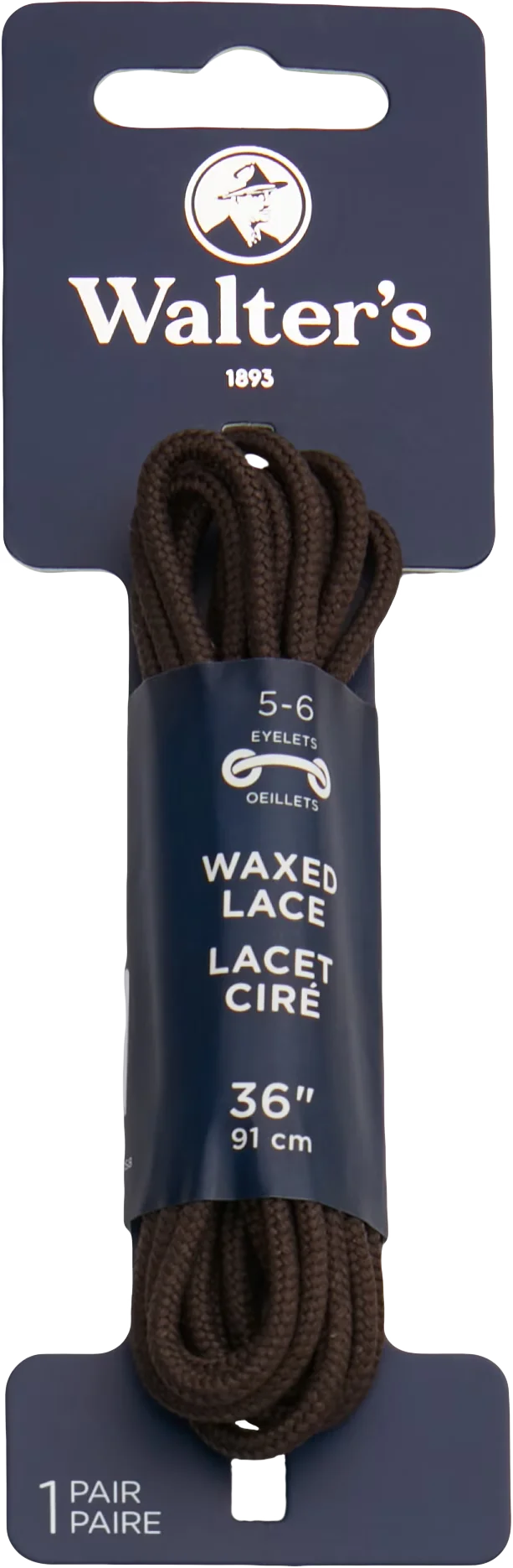 36-Inch Waxed Dress Laces, Brown