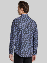 Slim Fit Modern Floral Woven 4‑Way Stretch Button Up Shirt