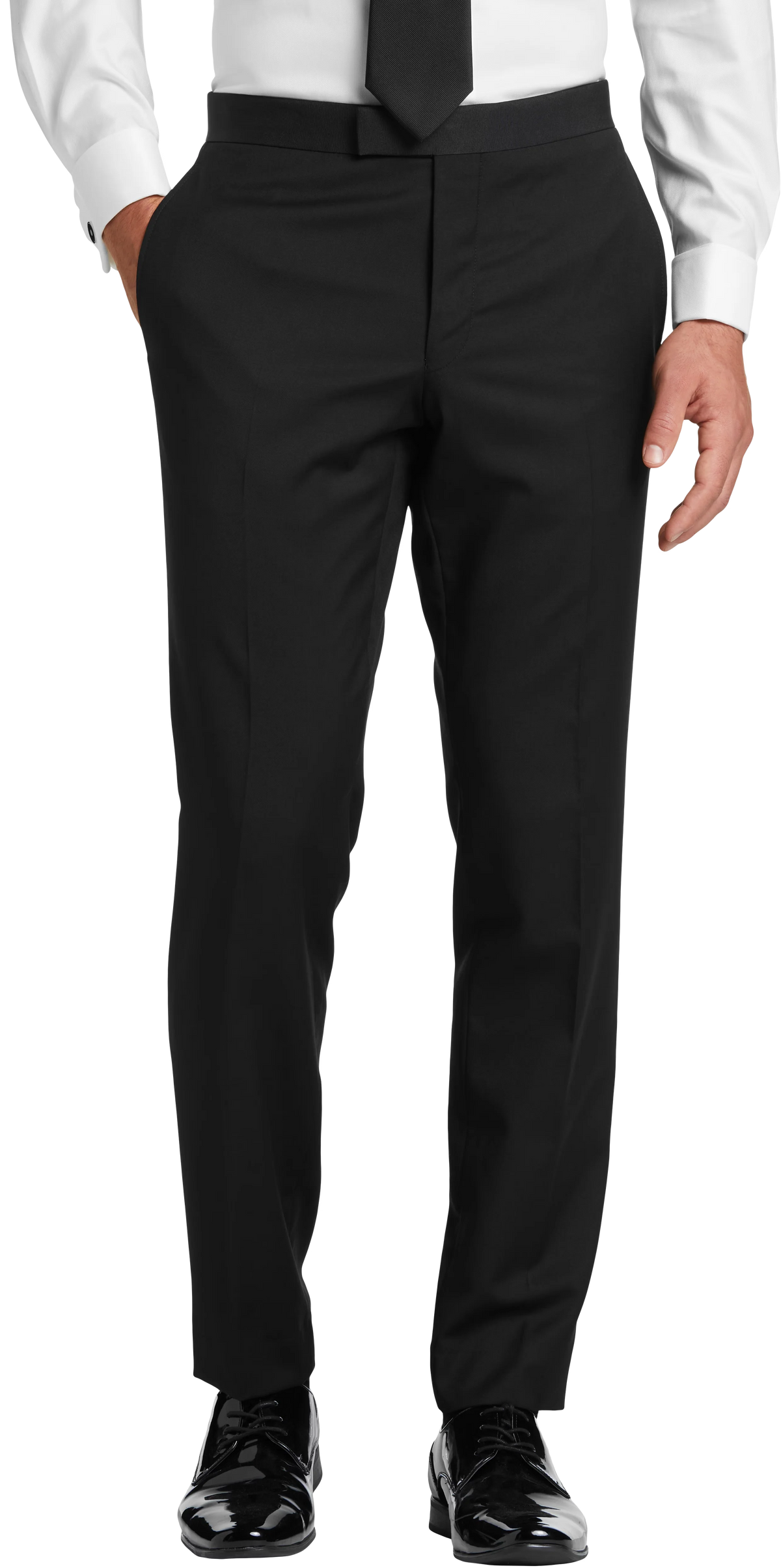 Slim Fit 100% Wool Tuxedo Pants