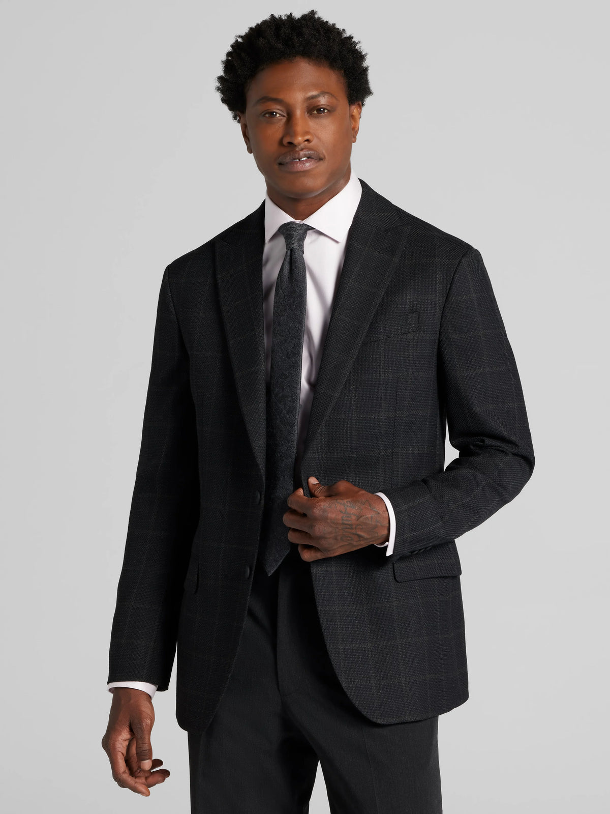 CHILLFLEX Modern Fit Windowpane Plaid Sport Coat