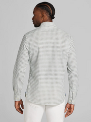 Modern Fit Linen Blend Button Up Shirt