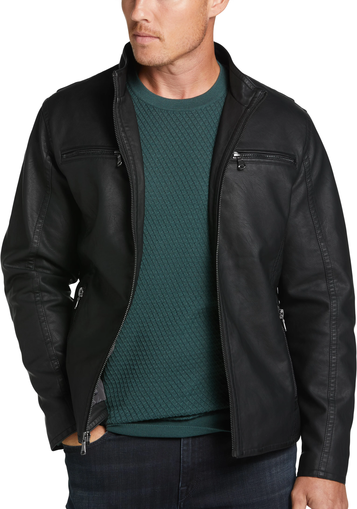 Faux Leather Moto Jacket