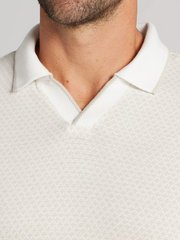 Modern Fit Jacquard Knit Johnny Collar Polo