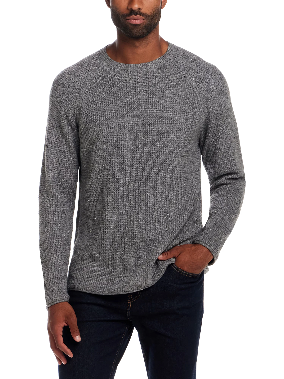 Regular Fit Waffle Donegal Crewneck Pullover