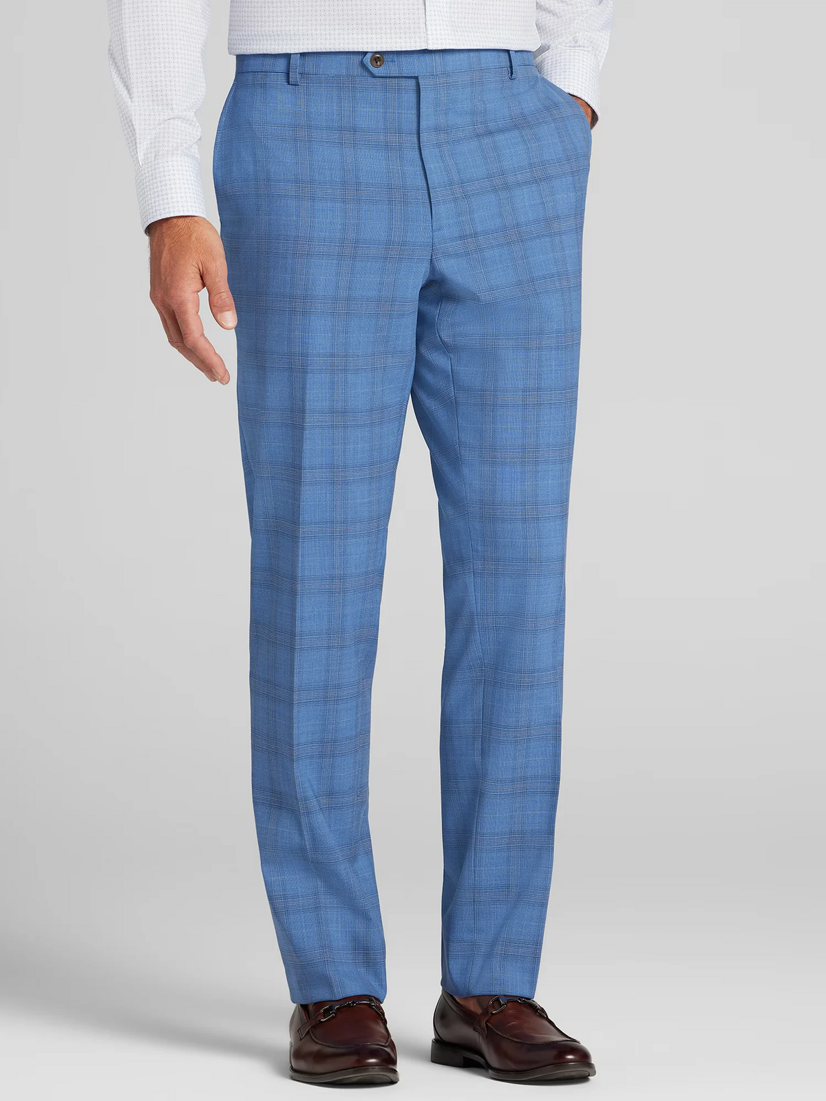 Classic Fit Plaid Suit Pants