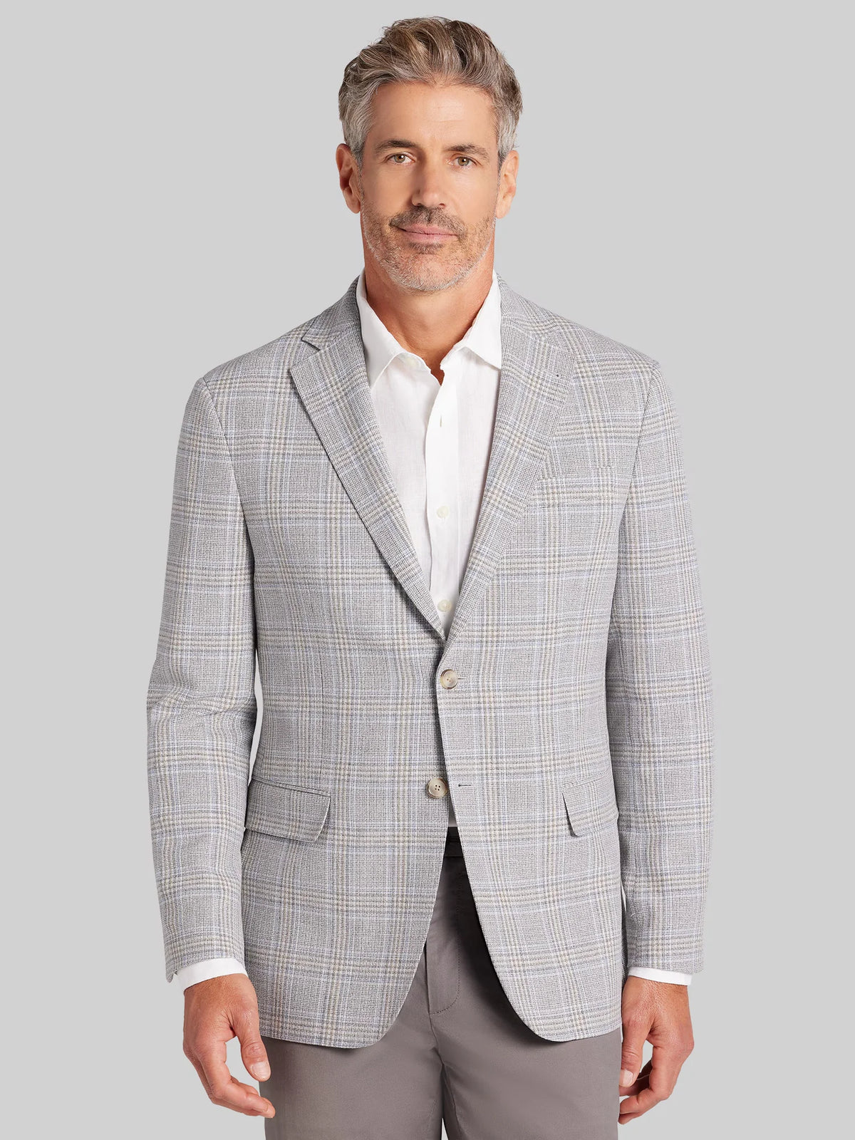 Modern Fit Plaid Sport Coat