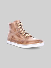 Lordmind Leather Moc Toe High-Top Sneakers