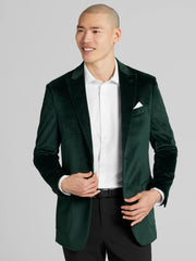 Modern Fit Peak Lapel Velvet Sport Coat