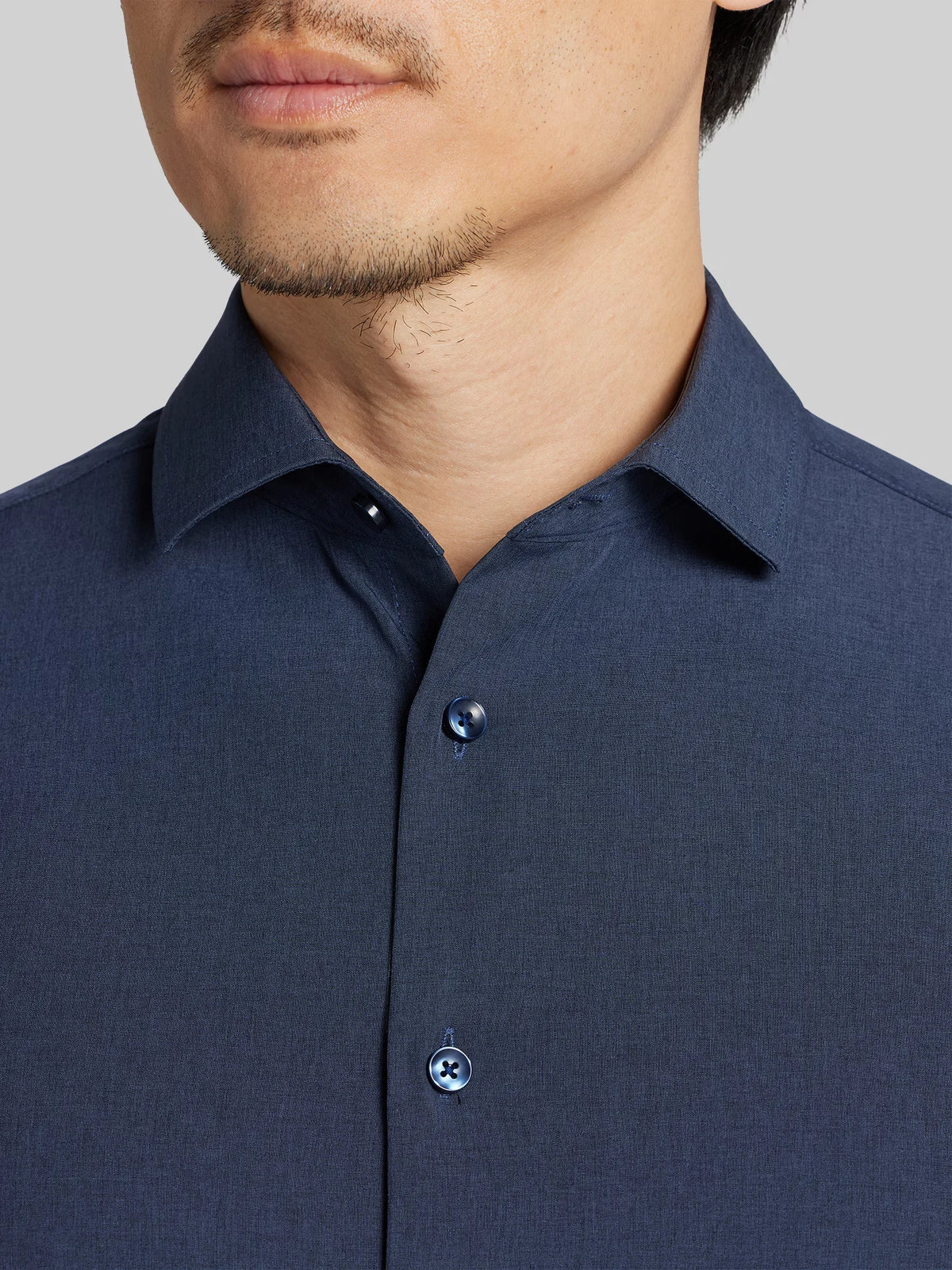 Modern Fit 4-Way Stretch Long Sleeve Button-Up Shirt