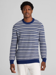 Modern Fit Stripe Crew Neck Sweater