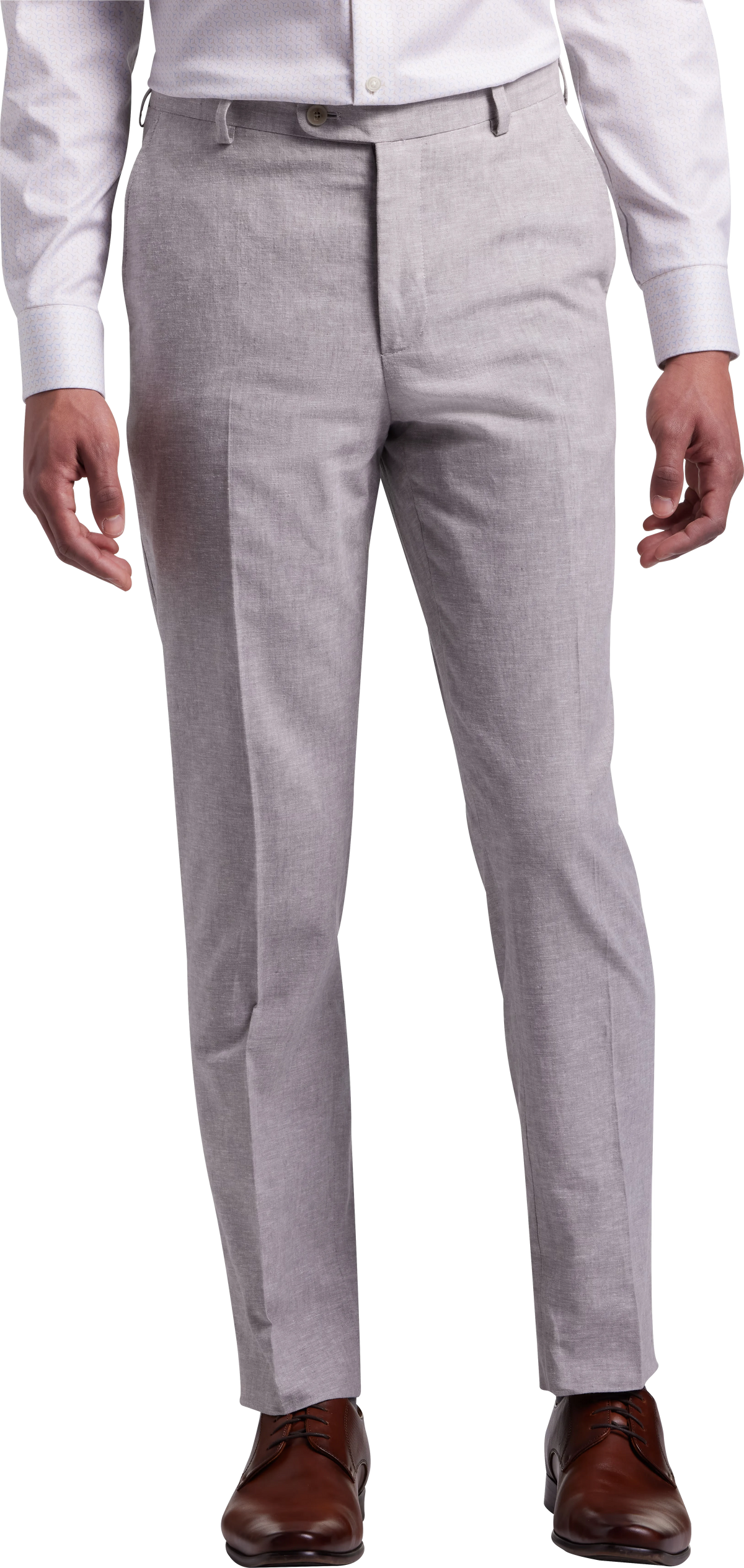 Slim Fit Linen Blend Suit Pants