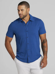 Modern Fit Short Sleeve Button Up Shirt