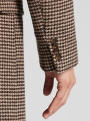 Double-Breasted Houndstooth Topcoat
